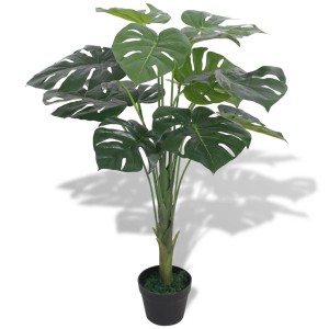 Künstliche Monstera Fensterblatt Pflanze, 70 cm hoch, im Topf. Dekorative Kunstpflanze für Zuhause oder Büro.