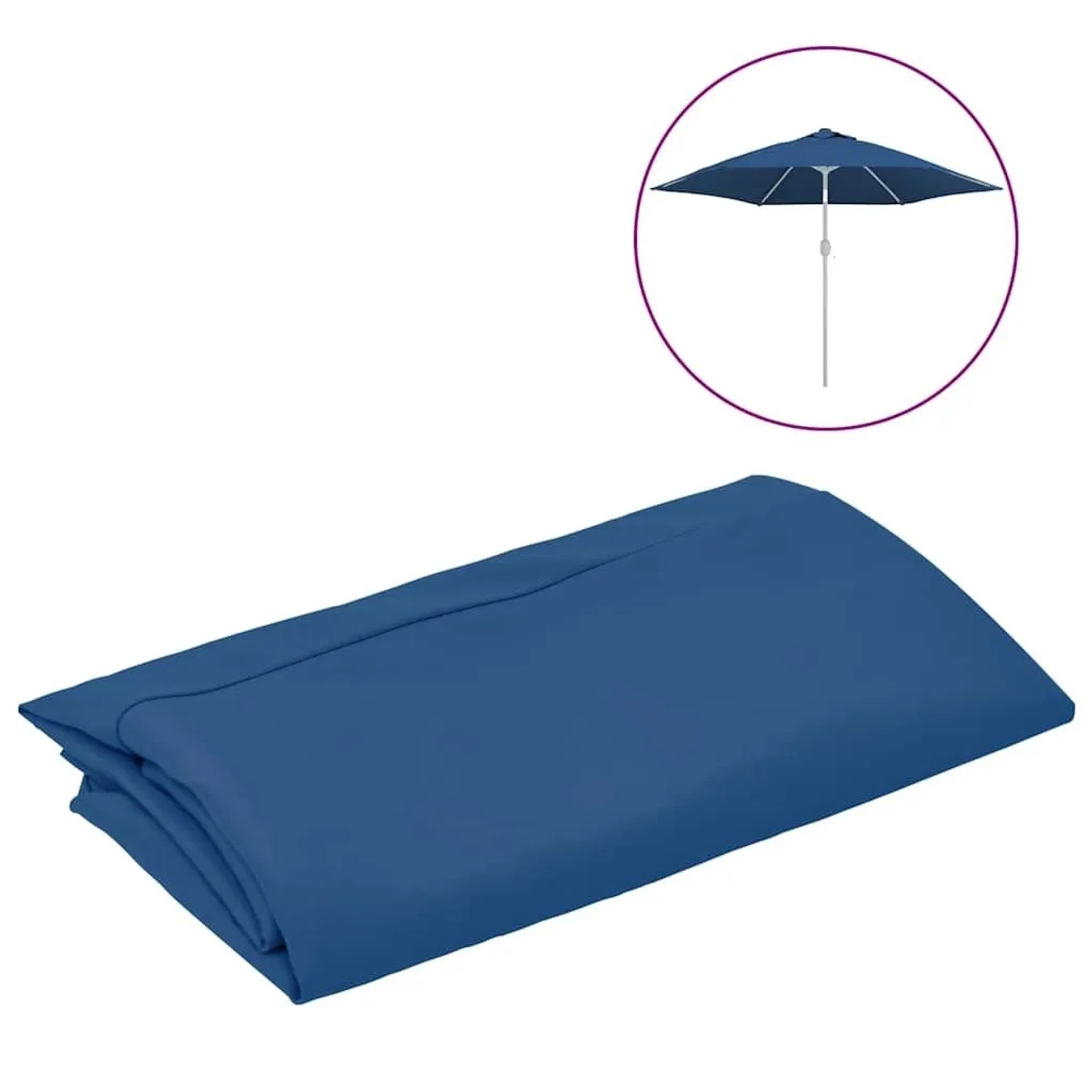 Ersatzbezug azurblau für Sonnenschirm, 300 cm Durchmesser.