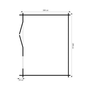 Finn Art Gartenhaus Schweden 18 aus Holz  28 mm Blockbohlen 4×3 m mit Doppeltür