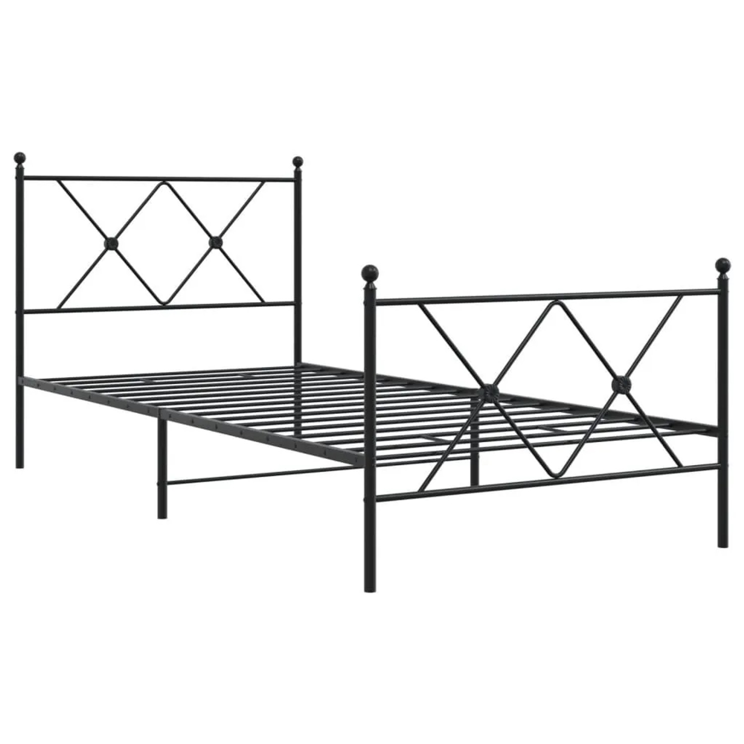 vidaXL Bettgestell mit Kopf- und Fußteil Metall Schwarz 90x190 cm 376512 günstig online kaufen