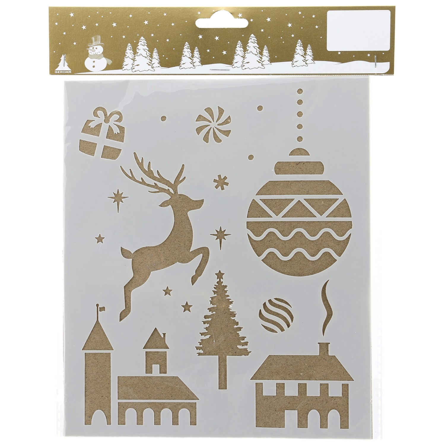 Weihnachts-Deko Schablonen Weihnachtsmotive aus Kunststoff Gold 2 Stück
