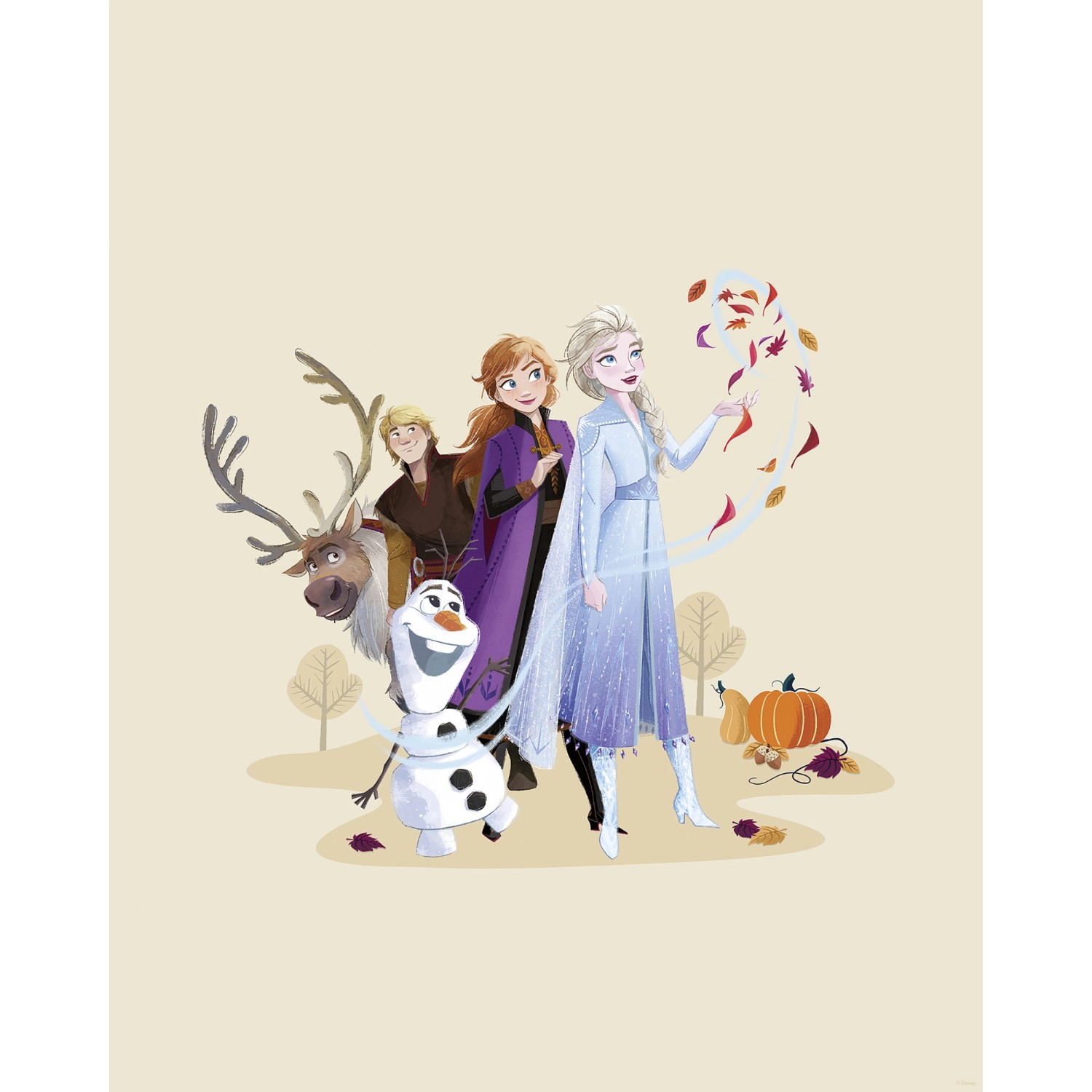 Komar Wandbild Disney Frozen Autumn Feeling 40 cm x 50 cm Beige günstig online kaufen