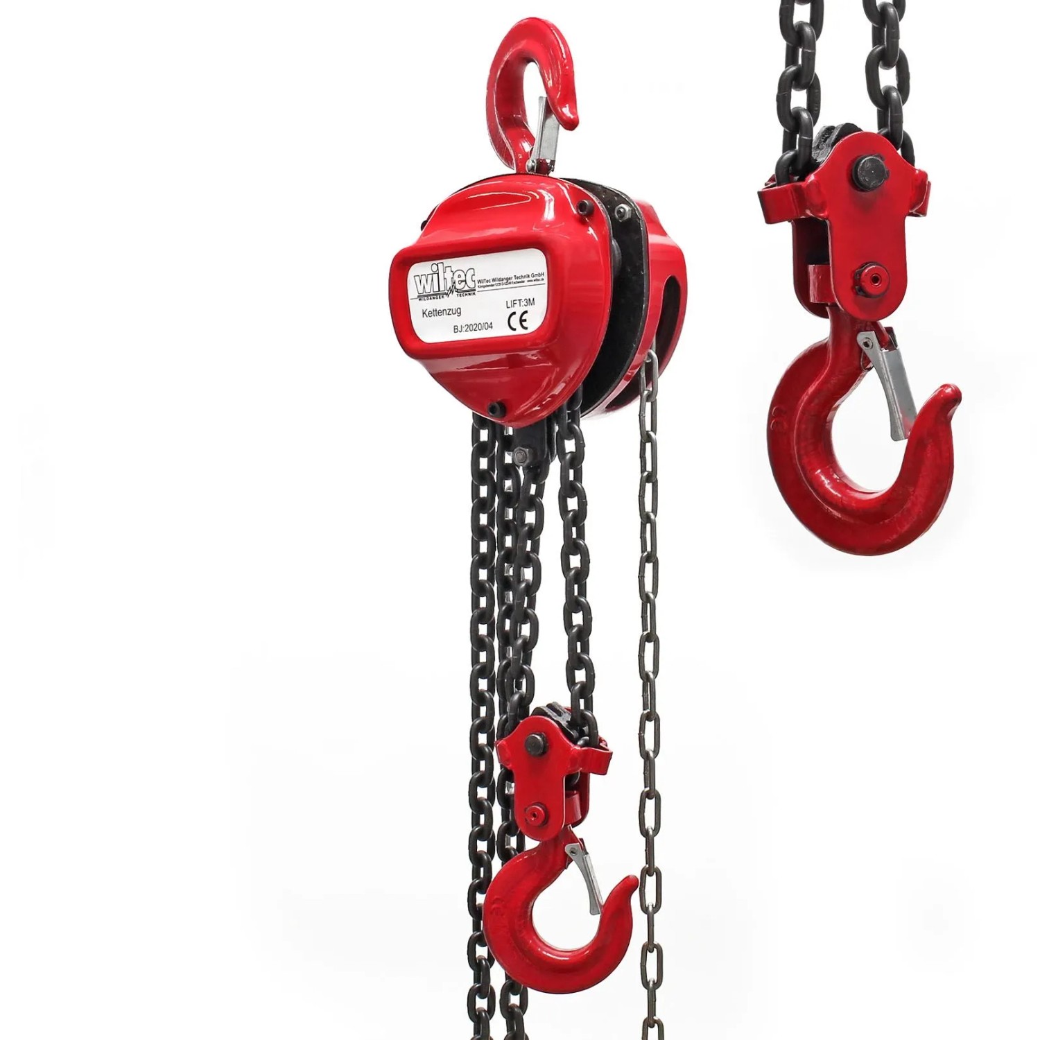 Wiltec Kettenzug 3000Kg 3T 3M Kettenlänge Hubhöhe 25M Seilzug Flaschenzug