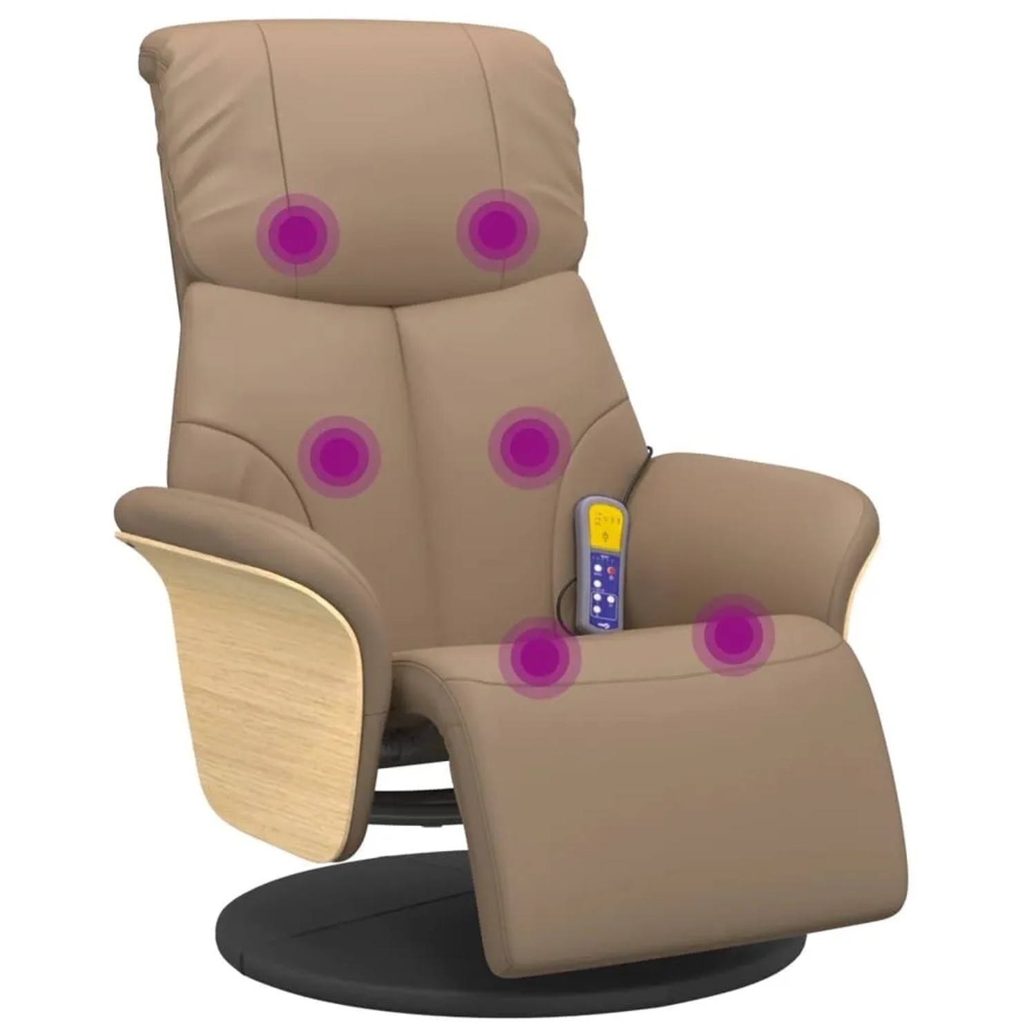 vidaXL Massagesessel mit Fußteil Cappuccino-Braun Kunstleder 356636