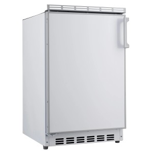 Weißer PKM Unterbau-Kühlschrank KS82.3EUB mit Griff, Frontansicht.