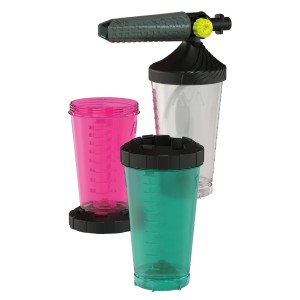 Ava Premium Schaumkanonen-Set mit Schaumkanone, 3 Behältern (pink, grün, transparent) und Zubehör für Hochdruckreiniger.