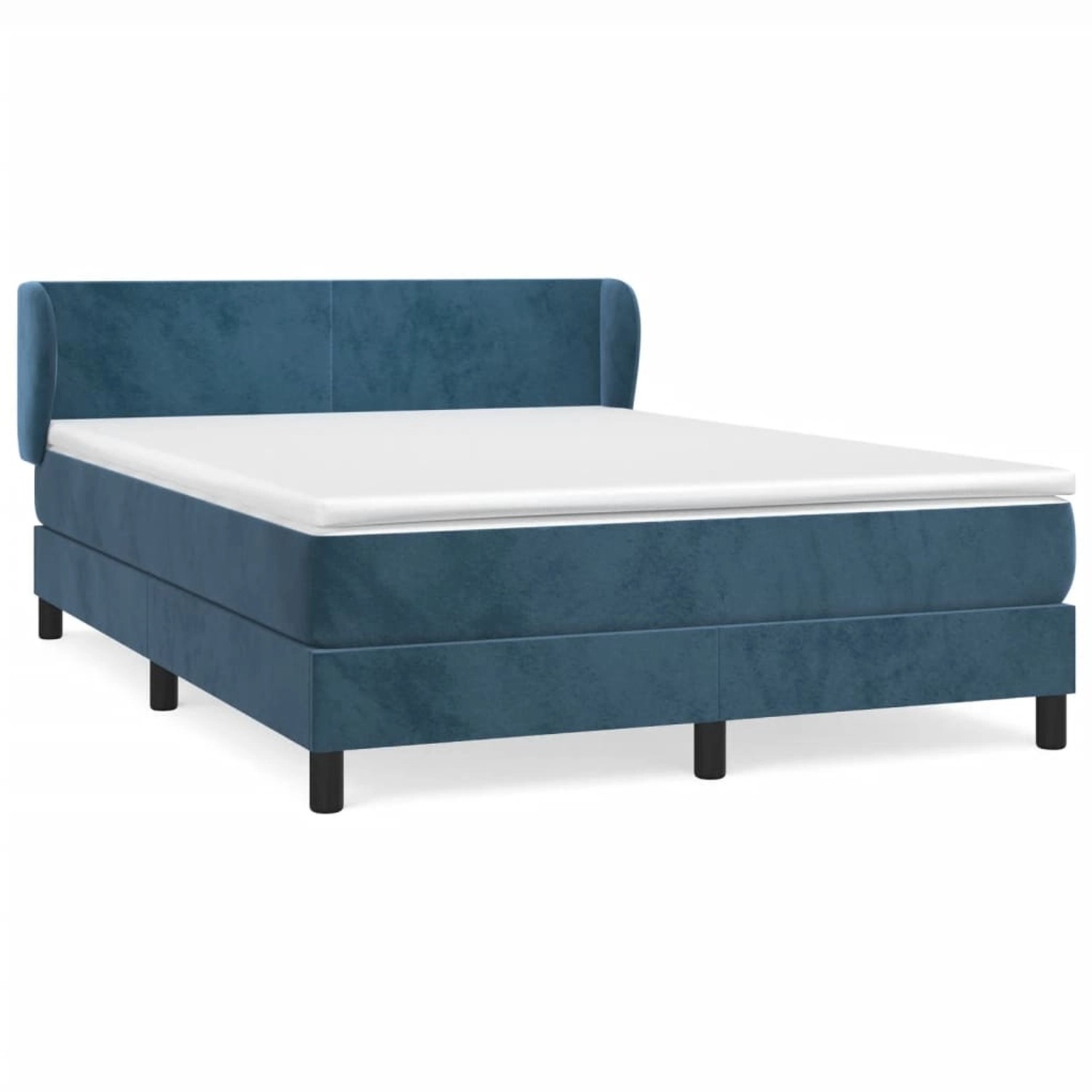 vidaXL Boxspringbett mit Matratze Dunkelblau 140x190 cm Samt1466468 günstig online kaufen