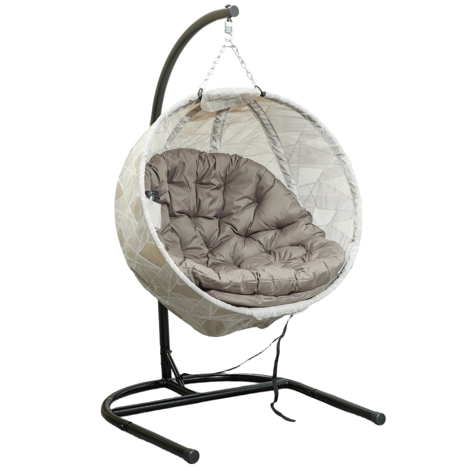 Outsunny Hängesessel Stahl  Polyester 114L x 106B x 178H cm Sand