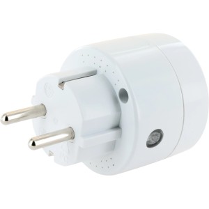 Schwaiger Wi-Fi Steckdosenadapter für Innenräume, weiße smarte Steckdose für 230V, Steuerung per App.