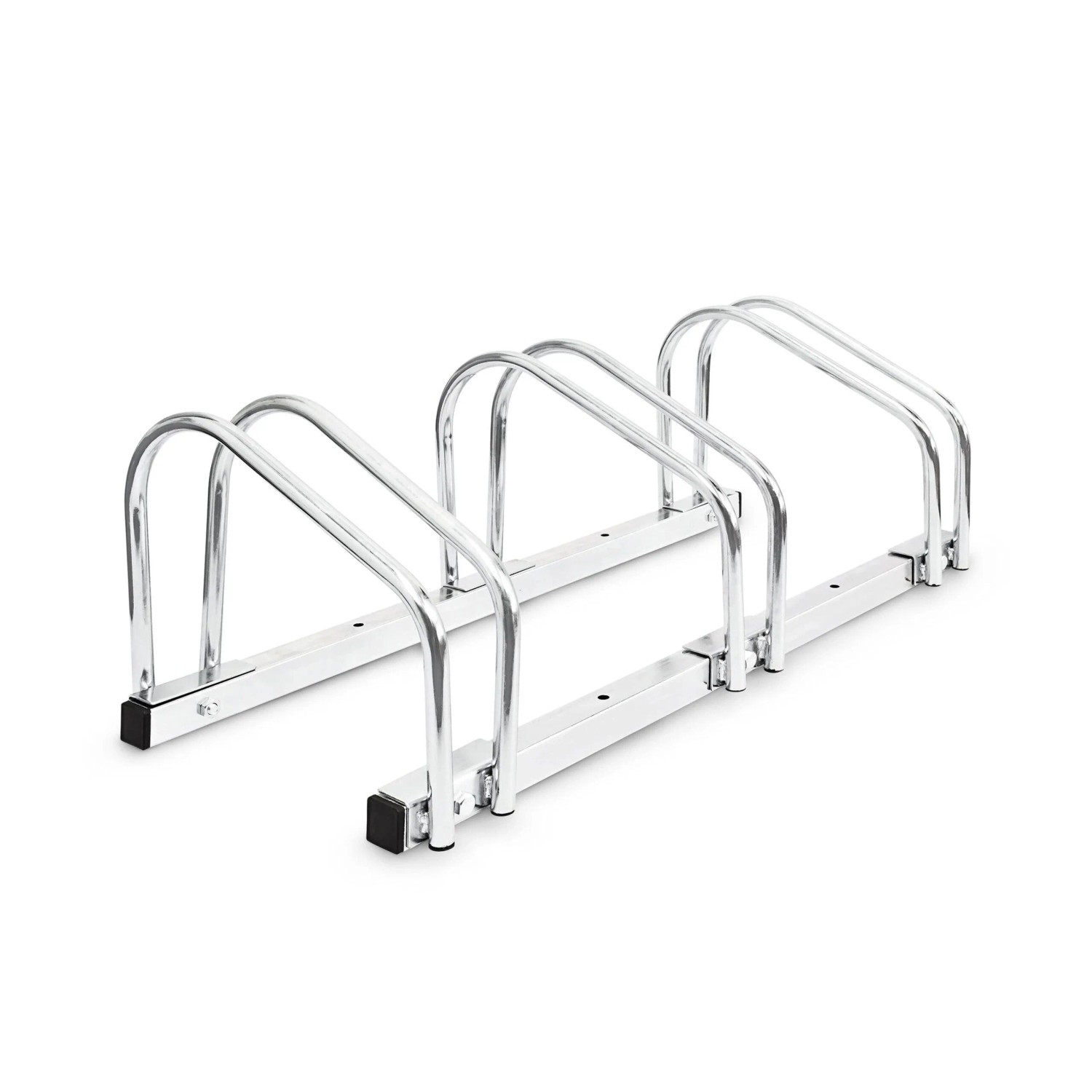 Relaxdays Fahrradständer Stahl Silber für 3 Fahrräder 26 cm x 73 cm x 32 cm