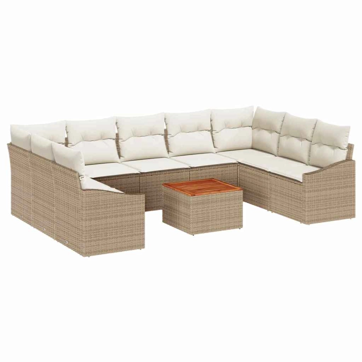 vidaXL Garten-Sofa-Set 10-Tlg Beige Weiß 3356545 günstig online kaufen