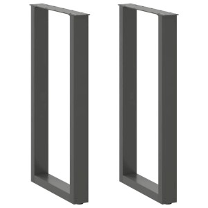 vidaXL Bartischbeine U-Form 2 Stk Anthrazit 50x90-91 cm Stahl 4013222