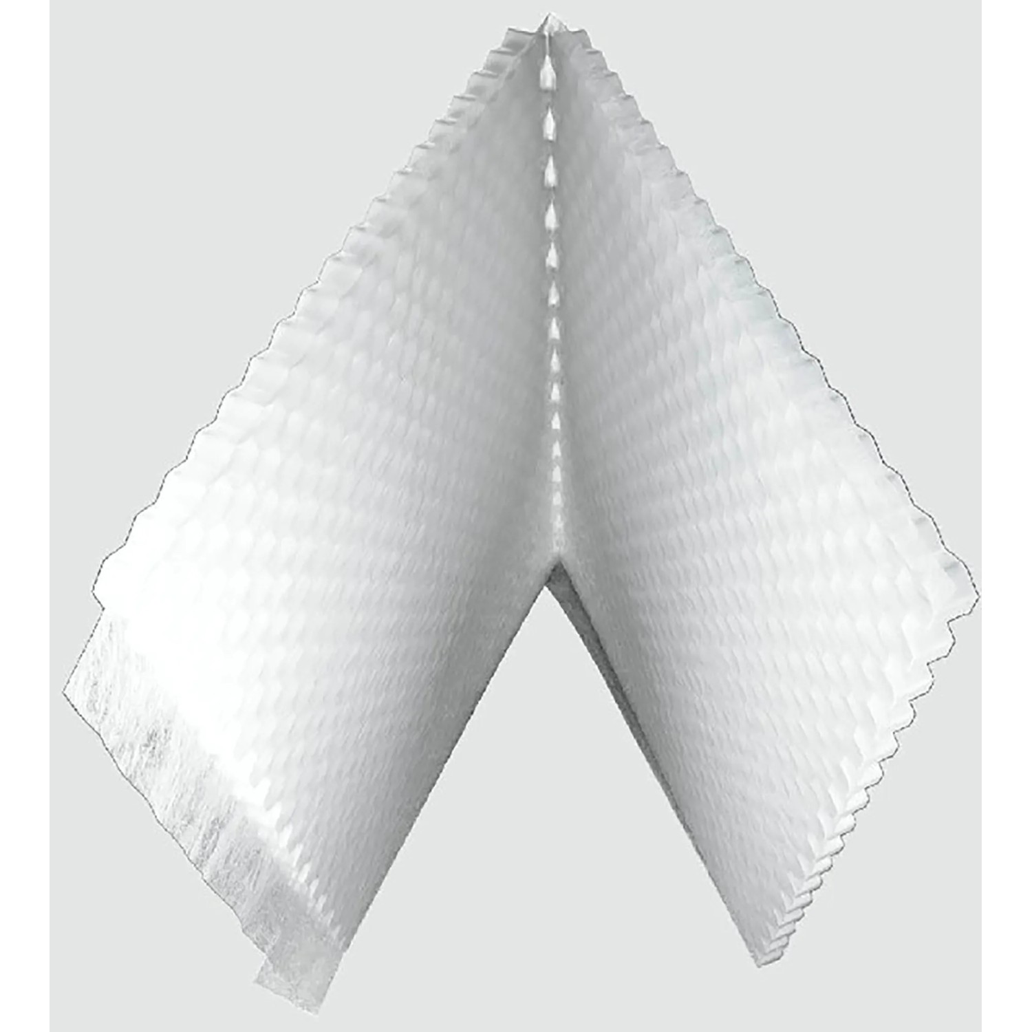 Weiße Kiesstabilisierungsplatte, zusammengeklappt. Ideal für Gartenwege und Einfahrten.