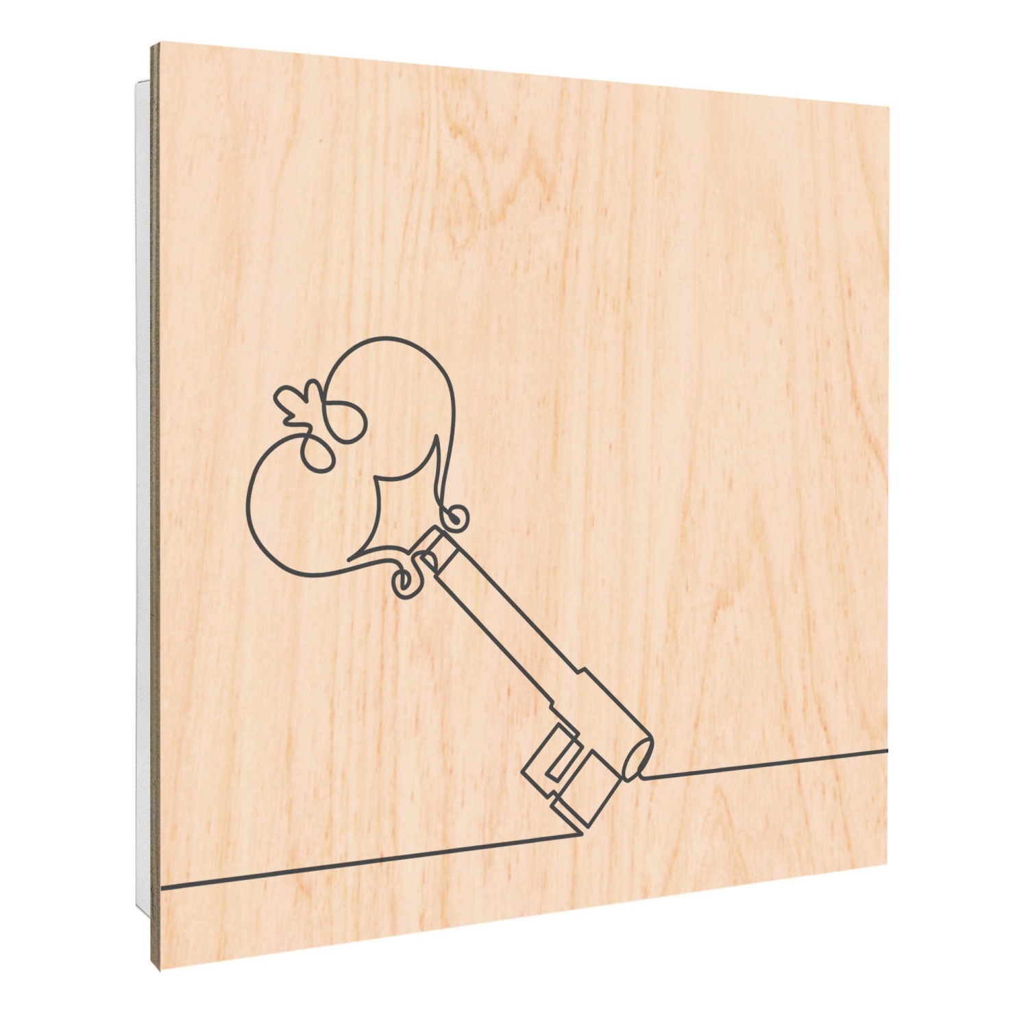 Banjado Großer Schlüsselbox Holz 30x30cm Weiß Scharnier Rechts 50 Haken Sch günstig online kaufen