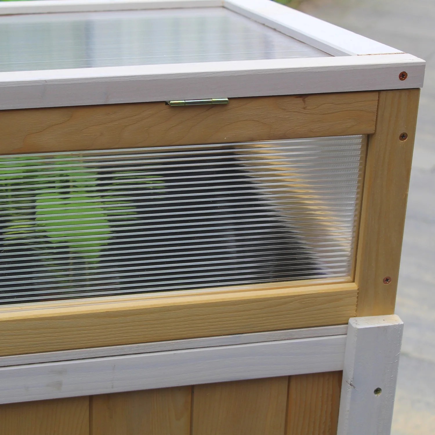 Axi Hochbeet mit Gewächshaus, braun/weiß, 120x54x120 cm, Detailansicht