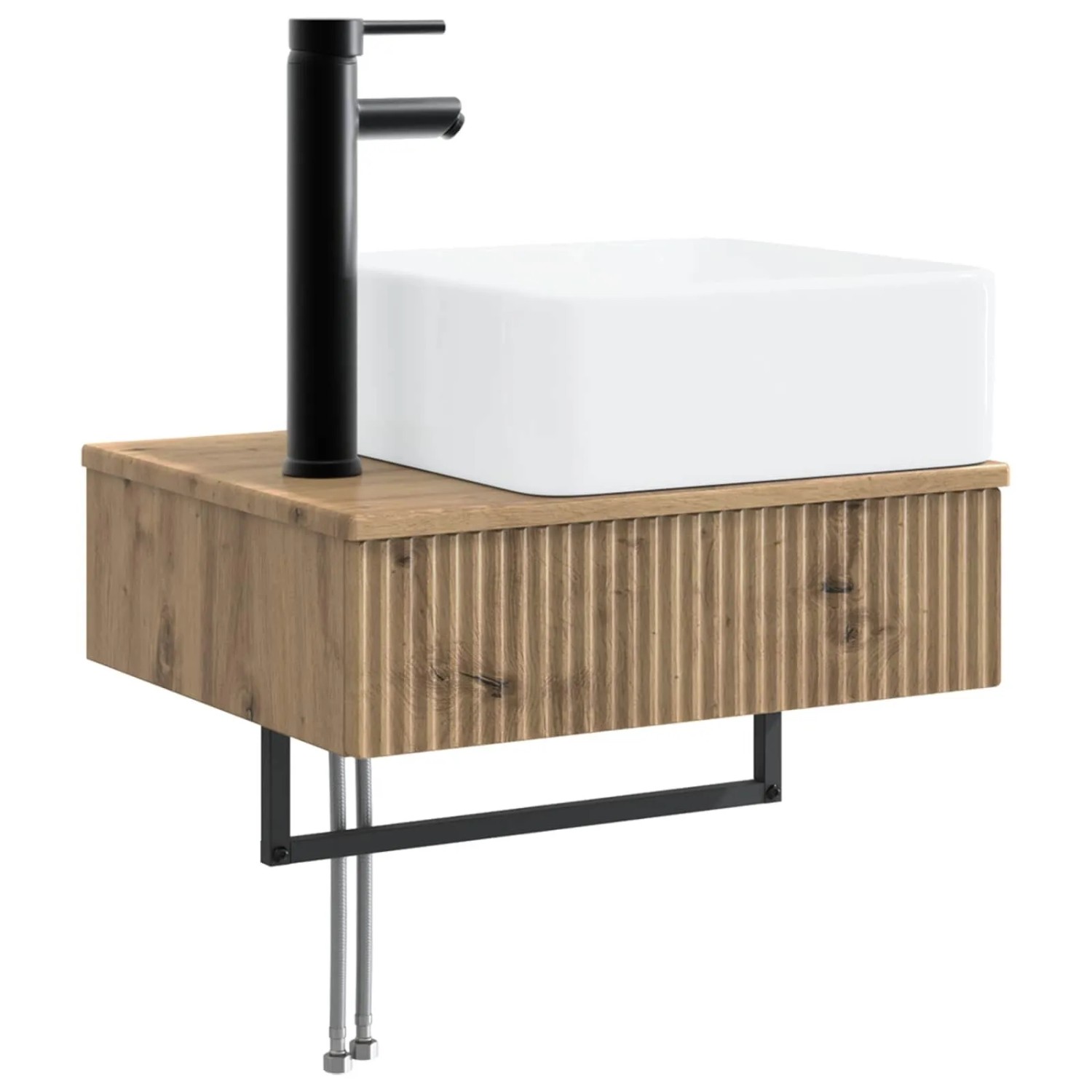 vidaXL Wandmontiertes Waschbecken Artisan-Eiche 50 x 41 x 39 cm 890197