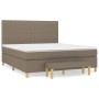 Boxspringbett Taupe 180x200 cm mit Matratze und Bank, Stoffbezug.