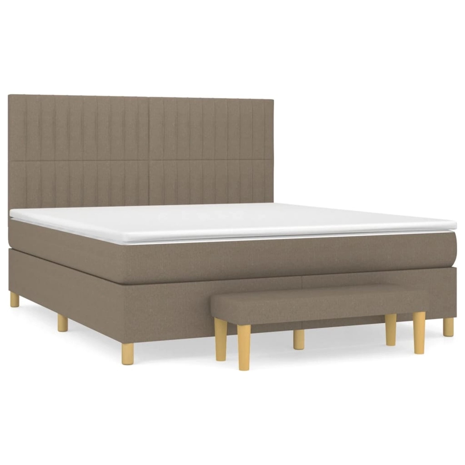 vidaXL Boxspringbett mit Matratze Taupe 180x200 cm Stoff1358886 günstig online kaufen