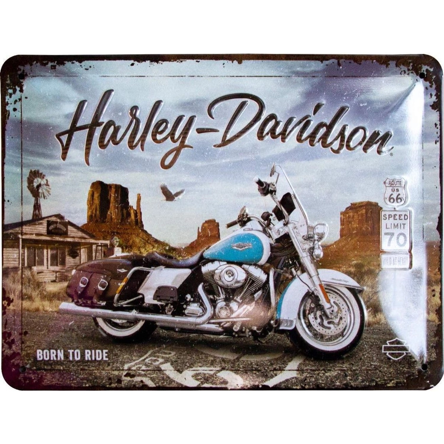 Nostalgic-Art Blechschild 15x20 cm - Harley-Davidson - Route 66 Road King C günstig online kaufen