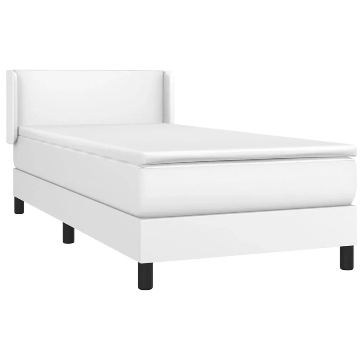 vidaXL Boxspringbett mit Matratze Weiß 90x200 cm Kunstleder 3130638 günstig online kaufen