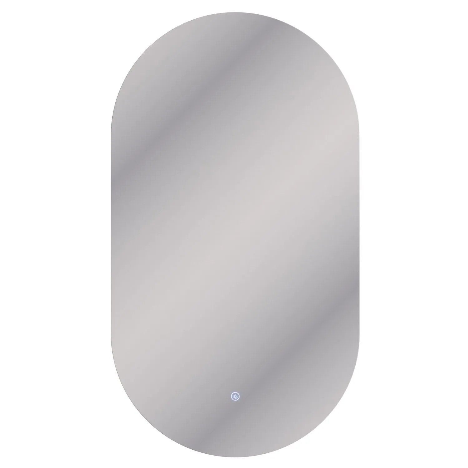 Planetmöbel LED Spiegel Oval 50 x 90 cm Rahmenlos Touch Schalter 2 Lichtstufen