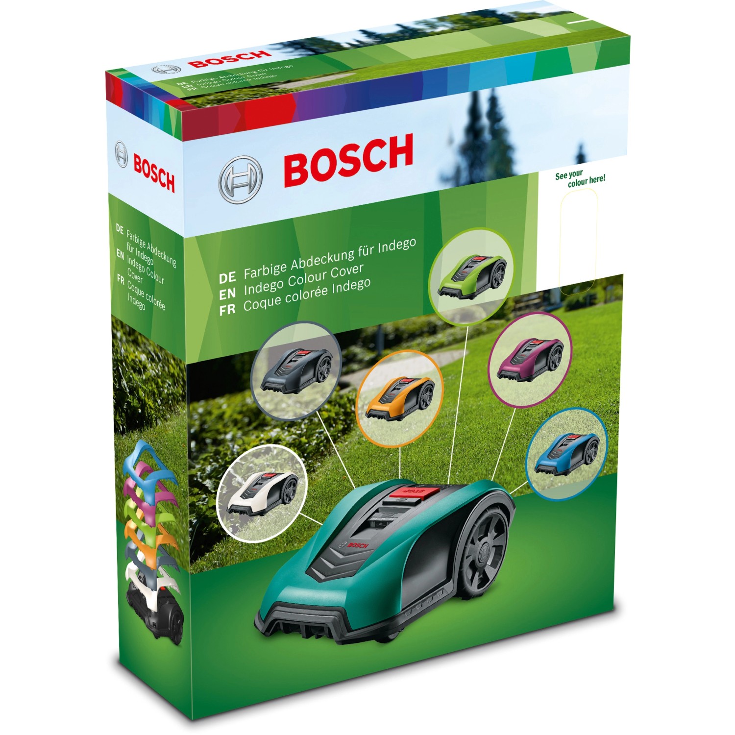 Bosch Indego Cover Grün: Farbige Abdeckung für Indego Rasenmäher, zur individuellen Gestaltung.