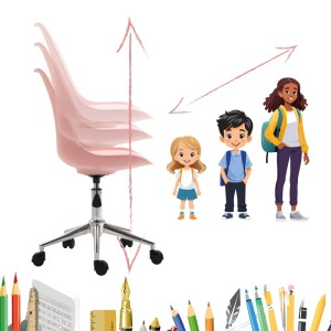 Rosa Svita Eddy Kinderschreibtischstuhl, höhenverstellbarer Drehstuhl für Kinder.