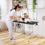 Costway klappbarer Hundepflegetisch mit Netzkorb und Hund