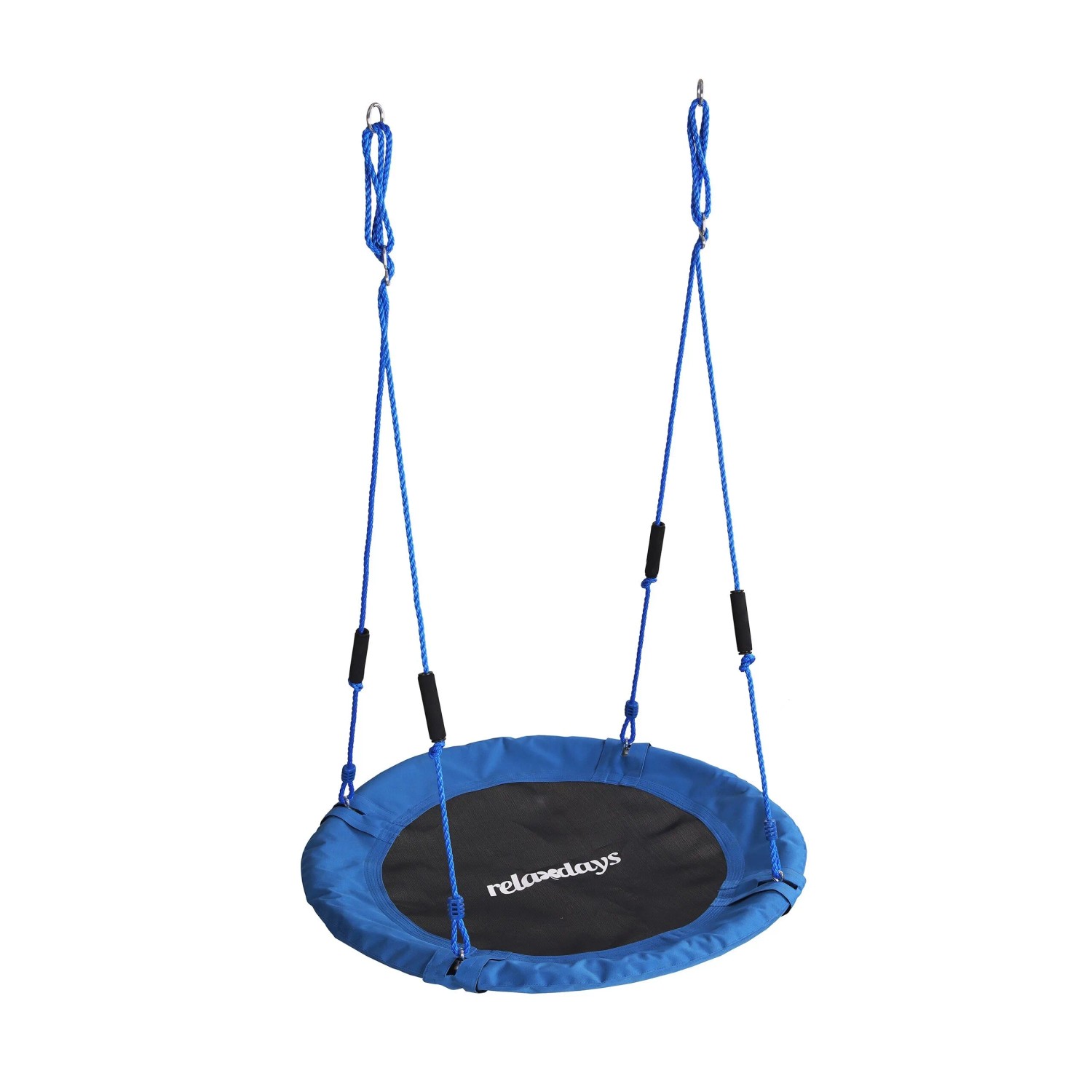 Relaxdays Nestschaukel Stahl Blau Höhenverstellbar mit Schaumstoffgriffen 100 cm