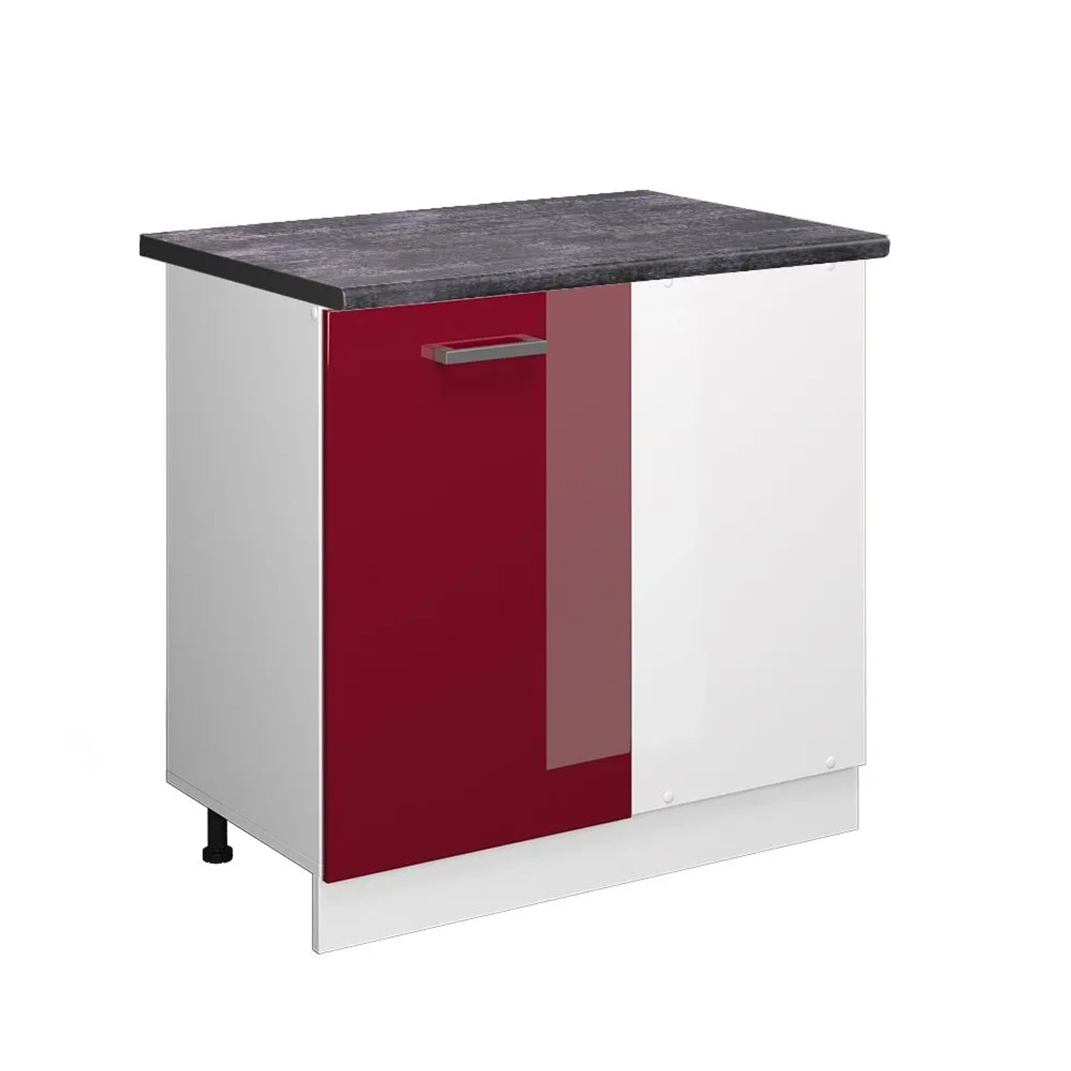 Vicco Eckunterschrank R-Line Rot Hochglanz 86 x 82 AP Anthrazit