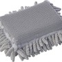 Grauer OBI 2 in 1 Auto-Microfaserschwamm mit Chenille- und glatter Faserseite für die Autopflege.
