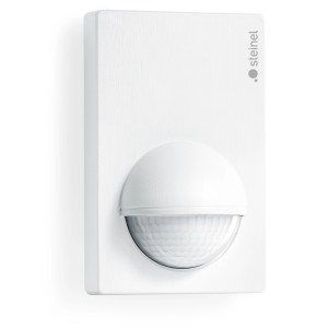 Weißer Steinel Bewegungsmelder IS 180-2 mit 180° Erfassungswinkel für Wandmontage.