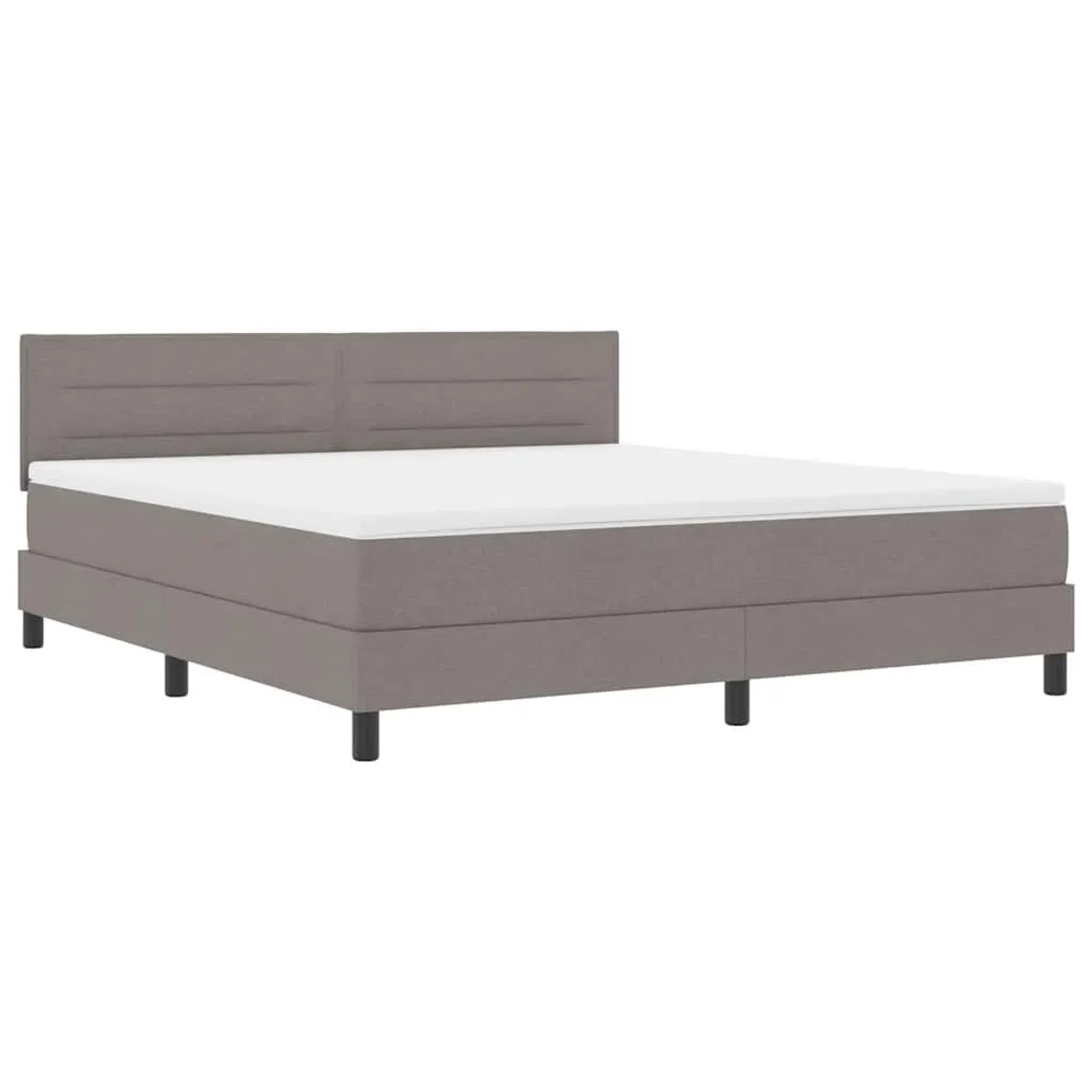 vidaXL Boxspringbett mit Matratze mit LED Taupe 180 x 200 cm Stoff 3342153