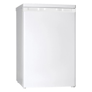 Weißer PKM Kühlschrank KS109-DM mit Gefrierfach, ein Standkühlschrank für die Küche.