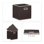 Relaxdays Faltbox 2er Set Vlies Braun Faltbar 30 cm x 30 cm x 30 cm_5