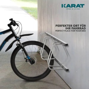 KARAT Fahrradständer Linus Silber für 6 Fahrräder zur Wand- oder Bodenmontage.