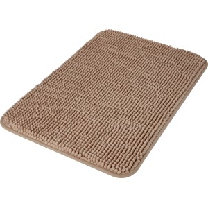 Beige Badematte (40x60 cm) von baliv aus Polyester, flauschiger Badteppich für das Badezimmer.