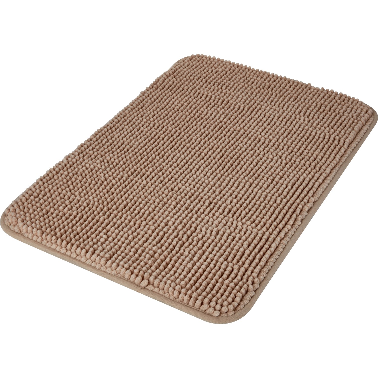 Beige Badematte (40x60 cm) von baliv aus Polyester, flauschiger Badteppich für das Badezimmer.