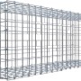 Leere Gabiona C-Ring-Gabione, 40x100x30 cm, Maschenweite 5x5 cm, aus verzinktem Drahtgitter.