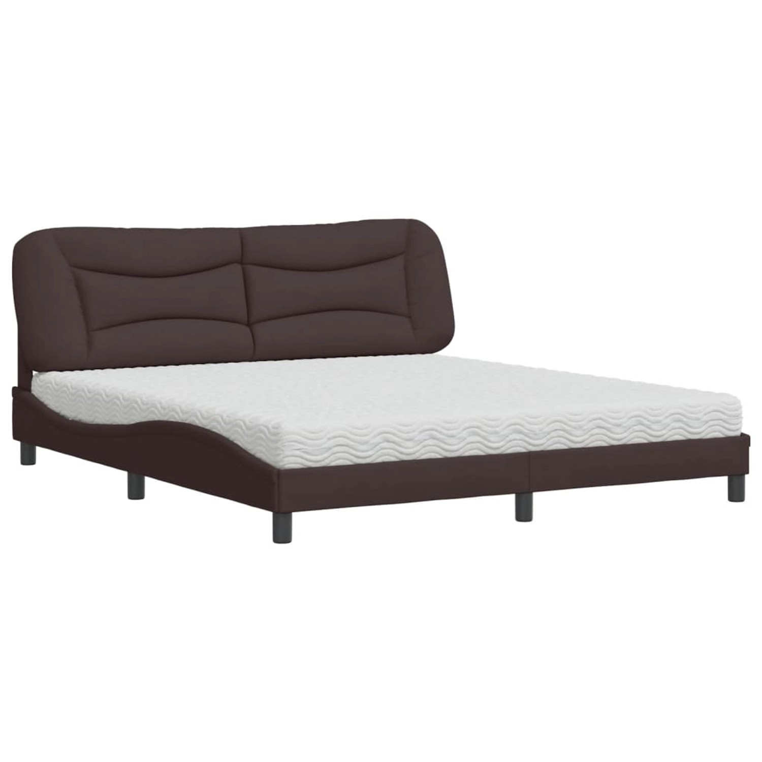 vidaXL Bett mit Matratze Dunkelbraun 180x200 cm Stoff2008968