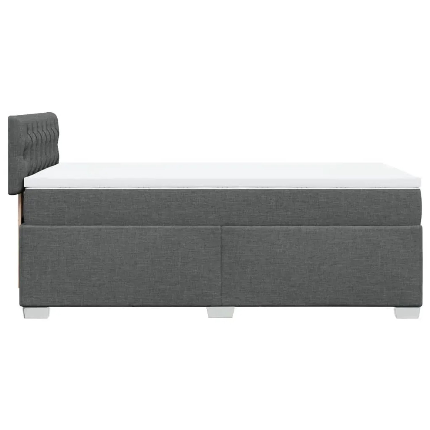 Dunkelgraues vidaXL Boxspringbett 80x200 cm mit Matratze und Kopfteil.