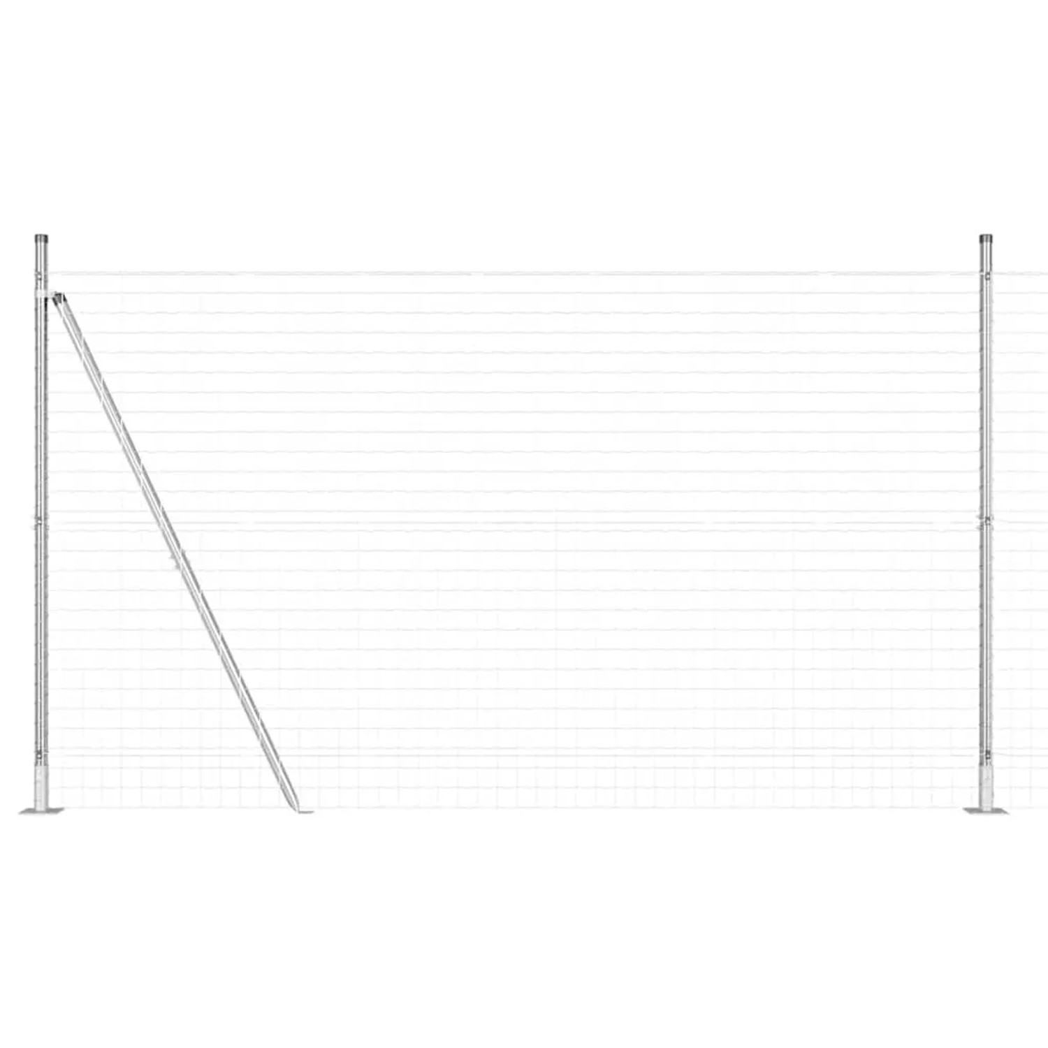 vidaXL Zaun mit Pfosten Silber 1,5 x 10 m Stahl 3350987 günstig online kaufen