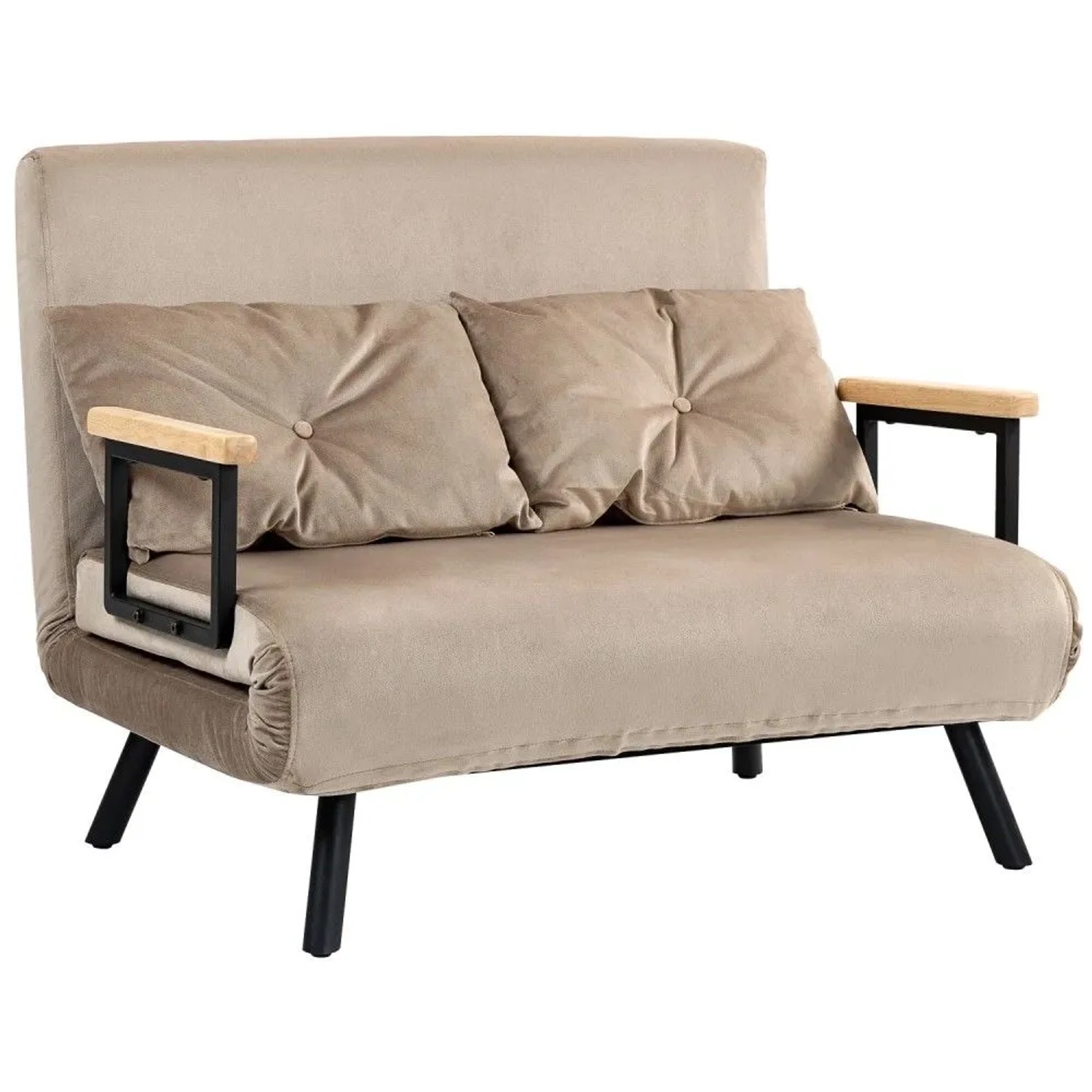 HOMCOM Schlafsofa mit Bettfunktion Rückenkissen 102 x 73 x 81 cm