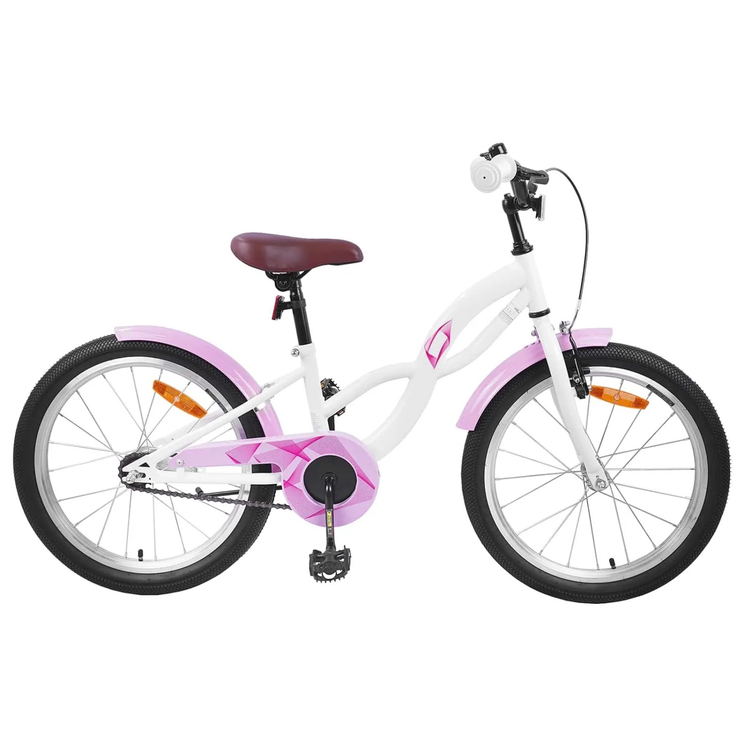 vidaXL Kinderfahrrad 18 Zoll für 5-7 Jahre Alt Weiß 42009660