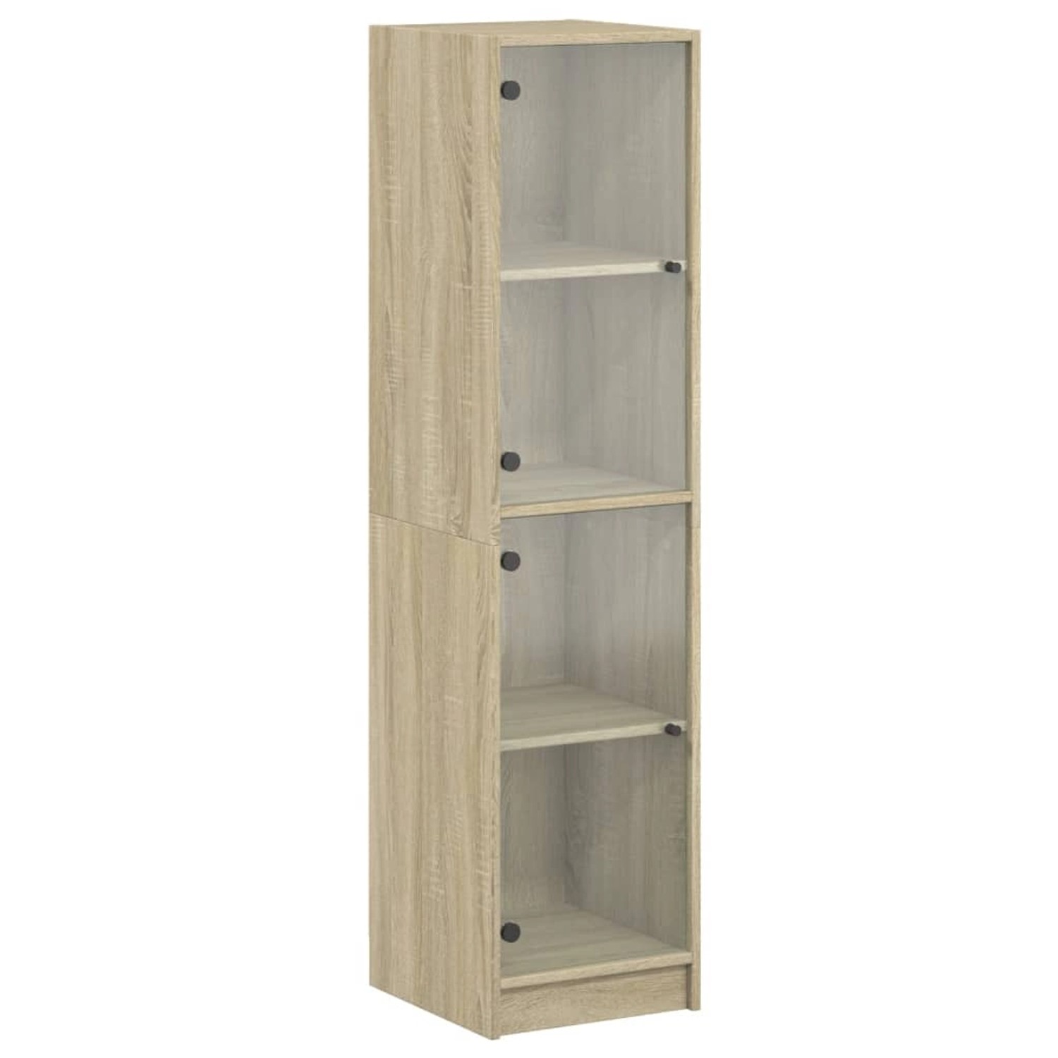 vidaXL Highboard mit Glastüren Sonoma-Eiche 35x37x142 cm 836436