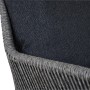 Detailaufnahme: Grauer Siena Garden Dining Sessel Kansas mit dunklem Kissen.