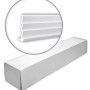 PROFHOME Eckleisten Set, 2 weiße Stuckleisten (4m) im Karton, Detailansicht der Profilform.