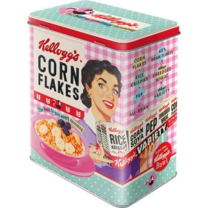 Nostalgic-Art Vorratsdose mit Kellogg's Cornflakes Motiv, 20x14x10 cm. Dekorativ und praktisch für die Küche.