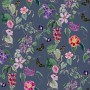 Schöner Wohnen Vliestapete New Delight Floral blau-grün mit Blumen und Schmetterlingen.