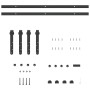 vidaXL Schiebetürbeschlag Set 152cm, Karbonstahl, für Schranktüren. Komplettes Set mit Schienen, Rollen und Zubehör.